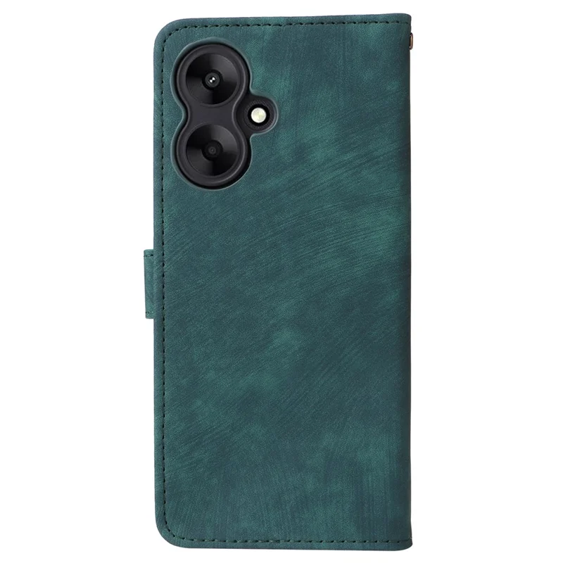 For Xiaomi Redmi 13C 5G / Redmi 13R 5G / Poco M6 5G Case RFID Blocking Leather Phone Shell with Wrist Strap - Green