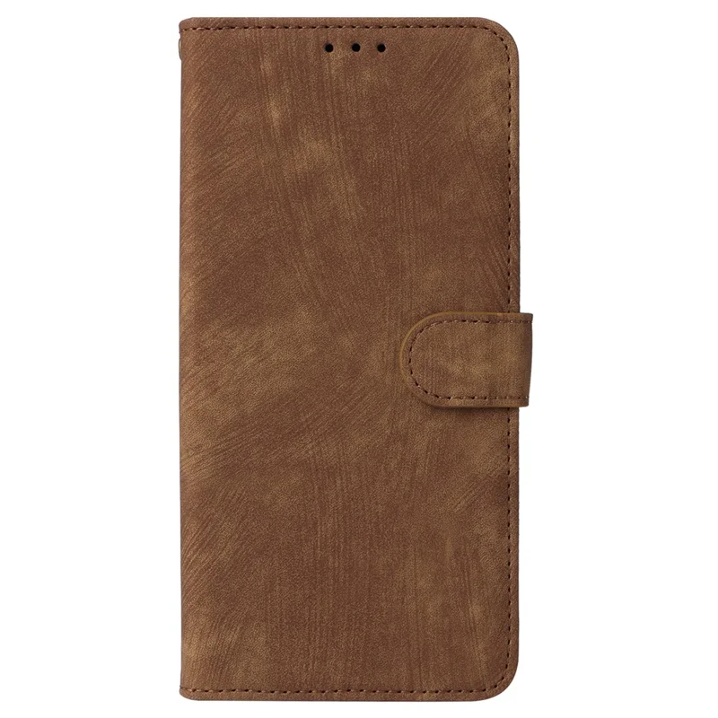 Para el caso de Xiaomi Redmi 13C 5G / Redmi 13R 5G / Poco M6 5G RFID Blocking Leather Phone Shell con correa para la muñeca - Marrón