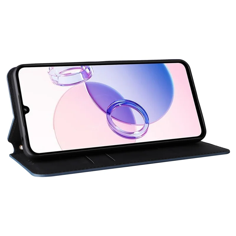 For Xiaomi Redmi 13C 5G / Redmi 13R 5G / Poco M6 5G Magnetic Phone Case Imprinted Rhombus Cover - Blue