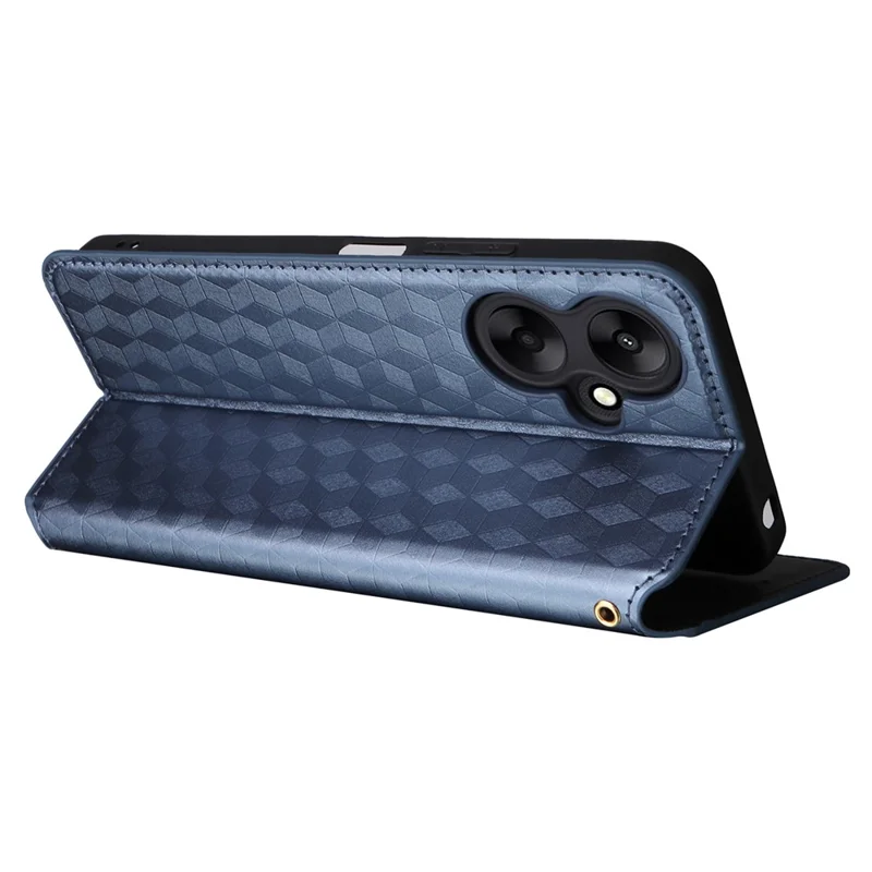 For Xiaomi Redmi 13C 5G / Redmi 13R 5G / Poco M6 5G Magnetic Phone Case Imprinted Rhombus Cover - Blue