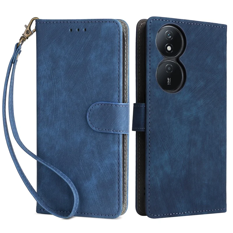 For Honor X7b 4G / X7b 5G / 90 Smart / Play 50 Plus 5G / Play 8T 5G Phone Case PU Leather RFID Blocking Cover - Blue