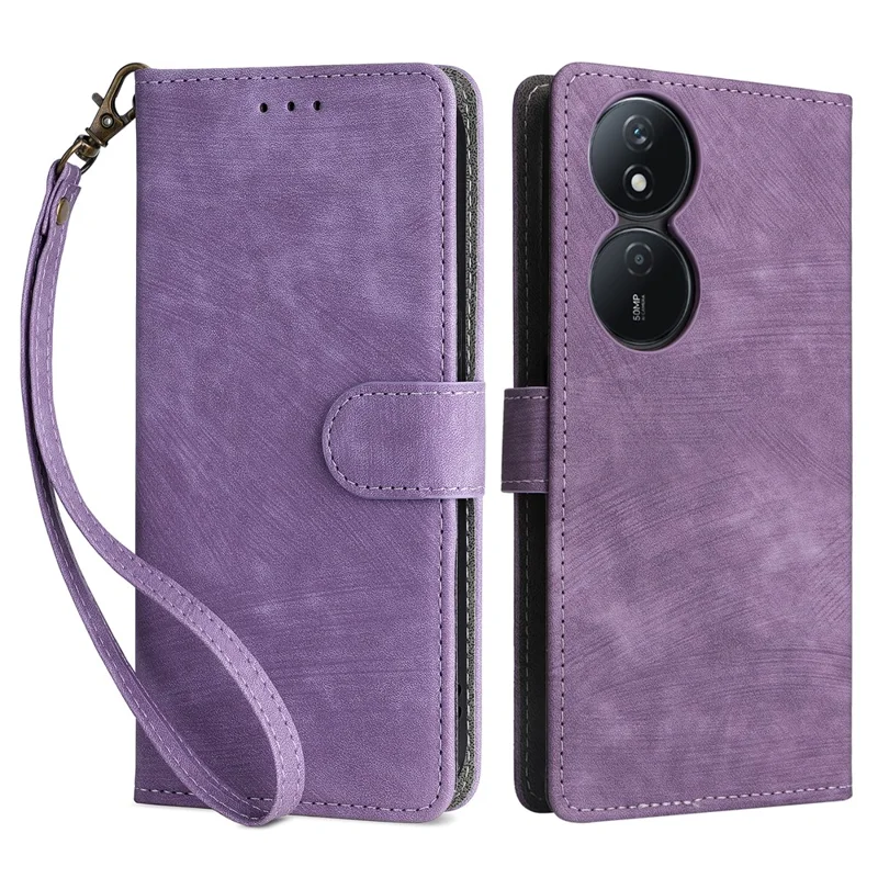 For Honor X7b 4G / X7b 5G / 90 Smart / Play 50 Plus 5G / Play 8T 5G Phone Case PU Leather RFID Blocking Cover - Purple