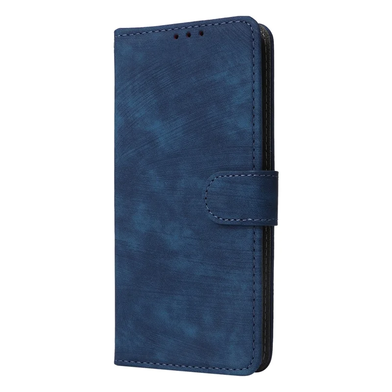 For Samsung Galaxy S24 Wallet Case RFID Blocking Phone Cover with Wrist Strap - Blue