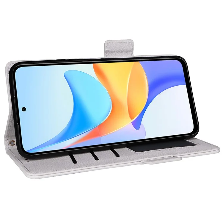 For Honor X7b 4G / X7b 5G / 90 Smart / Play 50 Plus 5G / Play 8T 5G Magnetische Handyhülle aus Leder mit Litchi-Textur - Weiß