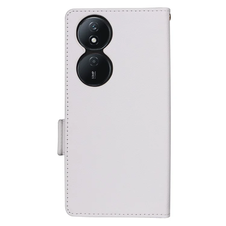 For Honor X7b 4G / X7b 5G / 90 Smart / Play 50 Plus 5G / Play 8T 5G Magnetische Handyhülle aus Leder mit Litchi-Textur - Weiß