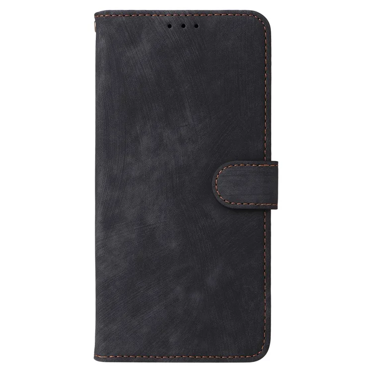 For OnePlus Ace 3 5G / 12R 5G Leather Case Stand RFID Blocking Phone Cover with Hand Strap - Black