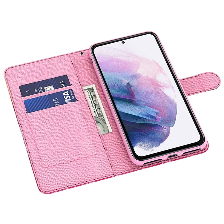 Für Samsung Galaxy A55 5G Magnetisches Handyhülle 3D-Muster Folie Ständer Cover mit Handschlaufe - blaue Schmetterlinge