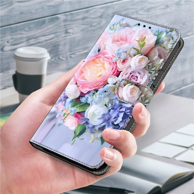 Funda para teléfono móvil Samsung Galaxy A55 5G, con diseño 3D impreso y cubierta de piel con soporte - Flor colorida