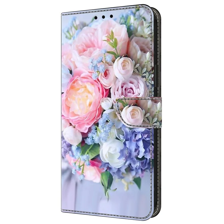 Funda para teléfono móvil Samsung Galaxy A55 5G, con diseño 3D impreso y cubierta de piel con soporte - Flor colorida
