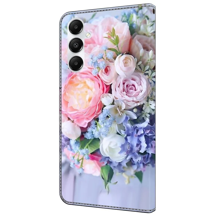 Funda para teléfono móvil Samsung Galaxy A55 5G, con diseño 3D impreso y cubierta de piel con soporte - Flor colorida