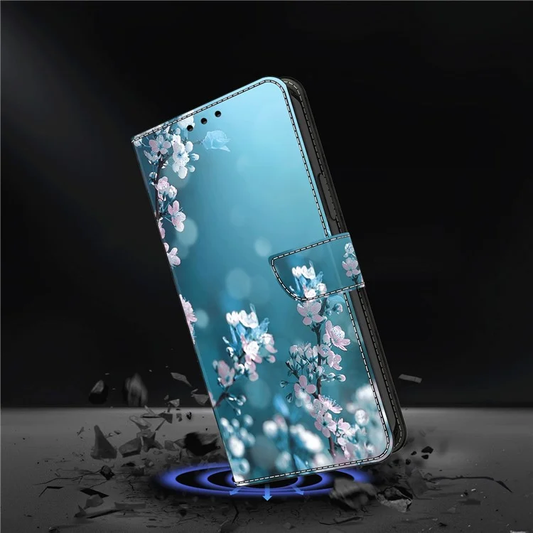 Чехол-книжка для Samsung Galaxy A25 5G (Global) (161,0 x 76,5 x 8,3 мм) с 3D-принтом, защитой от падения - сливовые цветы
