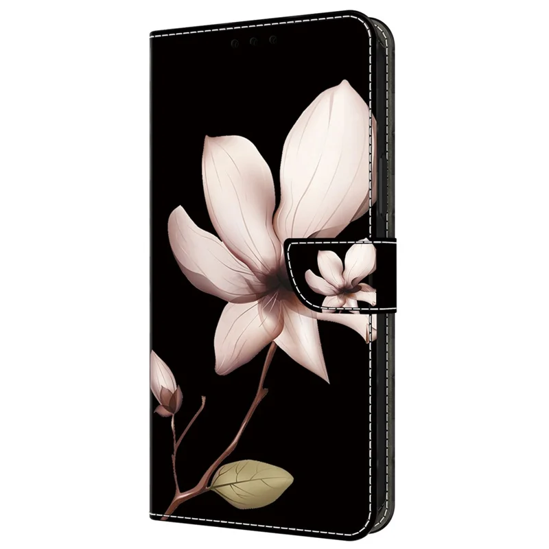 For Samsung Galaxy A25 5G (Global) (161.0 x 76.5 x 8.3mm) Case Printed 3D Pattern Leather Phone Cover - Pink Flower