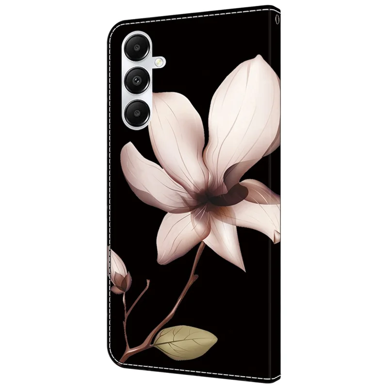 For Samsung Galaxy A25 5G (Global) (161.0 x 76.5 x 8.3mm) Case Printed 3D Pattern Leather Phone Cover - Pink Flower