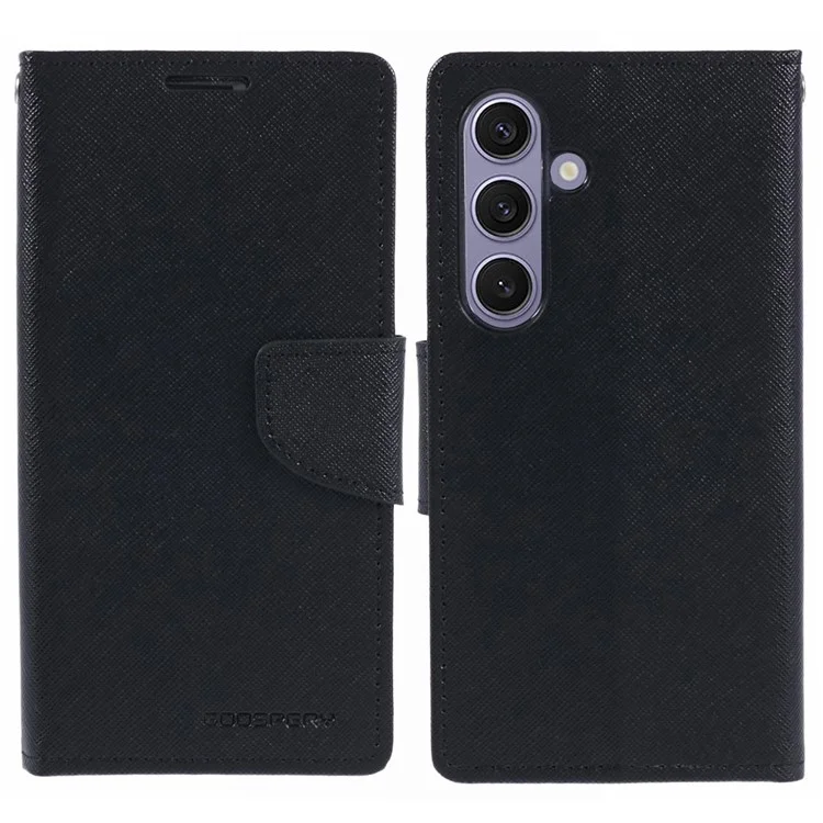 MERCURY GOOSPERY For Samsung Galaxy S24+ Wallet Case Splicing Color Leather Cover - Black