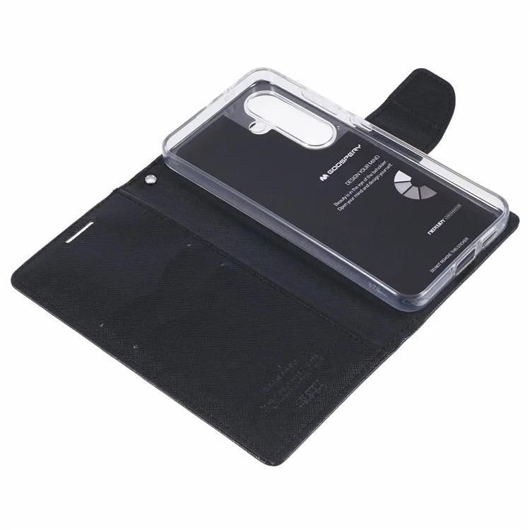 MERCURY GOOSPERY For Samsung Galaxy S24+ Wallet Case Splicing Color Leather Cover - Black