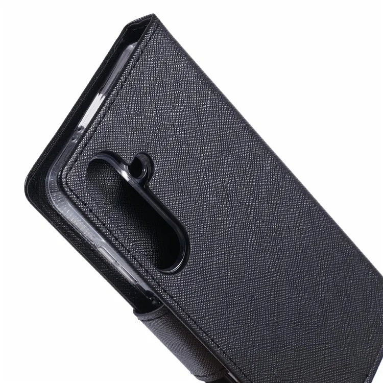 MERCURY GOOSPERY For Samsung Galaxy S24+ Wallet Case Splicing Color Leather Cover - Black
