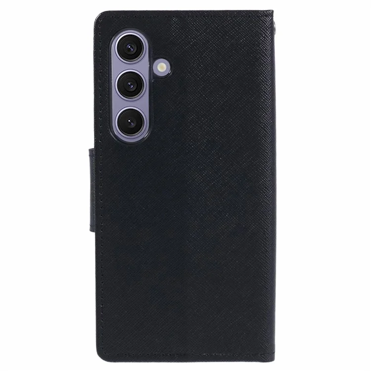 MERCURY GOOSPERY For Samsung Galaxy S24+ Wallet Case Splicing Color Leather Cover - Black
