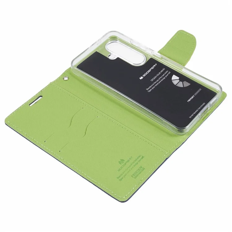 MERCURY GOOSPERY For Samsung Galaxy S24 Leather Case Wallet Cover Splicing Color - Dark Blue