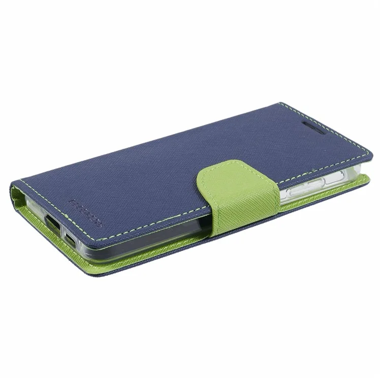 MERCURY GOOSPERY For Samsung Galaxy S24 Leather Case Wallet Cover Splicing Color - Dark Blue