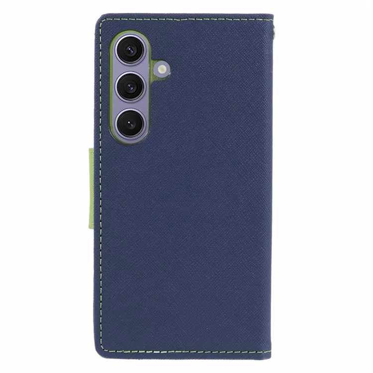 MERCURY GOOSPERY For Samsung Galaxy S24 Leather Case Wallet Cover Splicing Color - Dark Blue