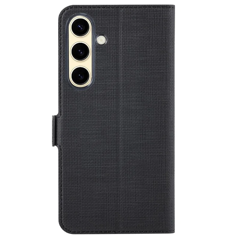 VILI DMK Series for Samsung Galaxy S24 Case PU Leather Folio Stand Phone Cover - Black