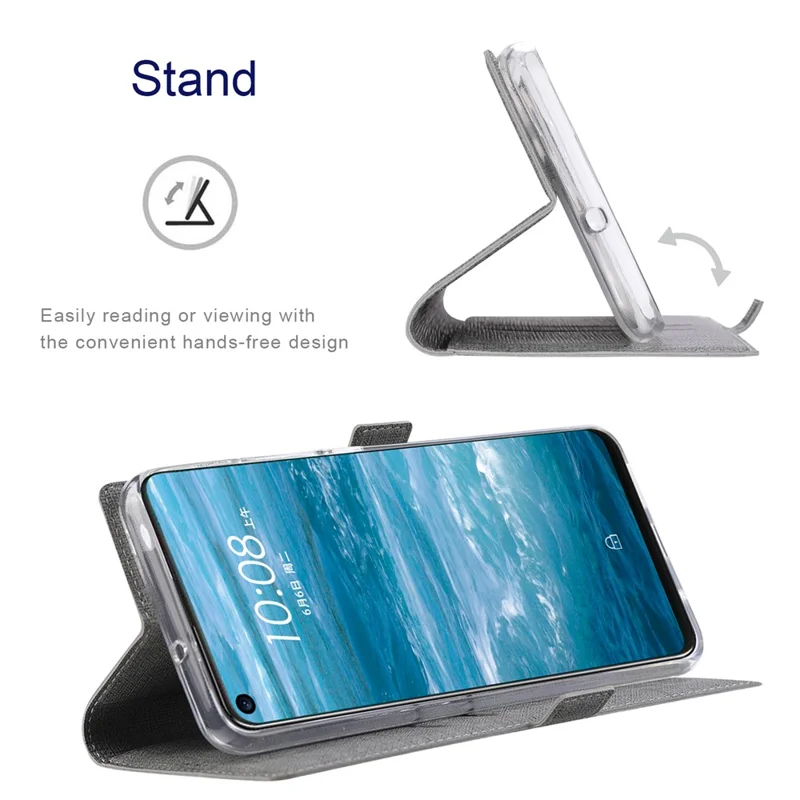 VILI DMK Series for Samsung Galaxy S24+ Case Leather Cross Texture Phone Cover - Grey