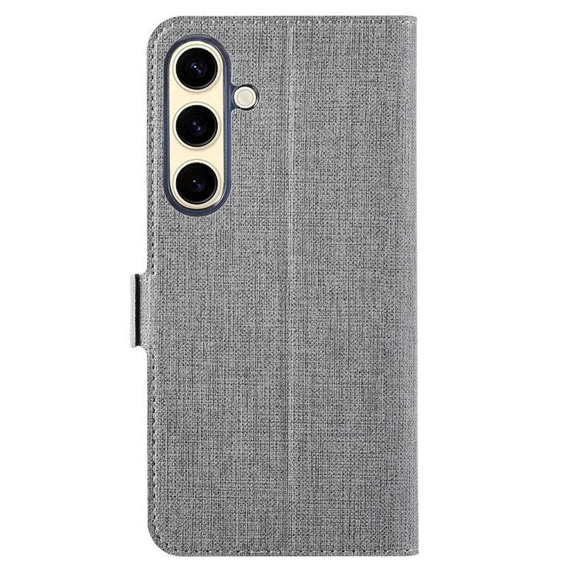 VILI DMK Series for Samsung Galaxy S24+ Case Leather Cross Texture Phone Cover - Grey