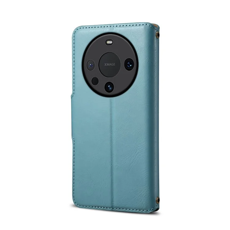 DENIOR Para Huawei Mate 60 Funda de Cuero Textura de Piel de Vaca - Azul