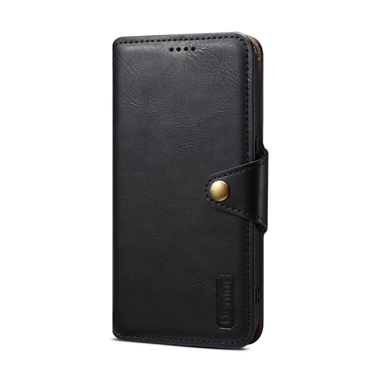DENIOR Para Huawei Mate 60 Pro / 60 Pro+ Funda Textura de Cuero de Vaca Soporte para Tarjetas Funda para Teléfono - Negro