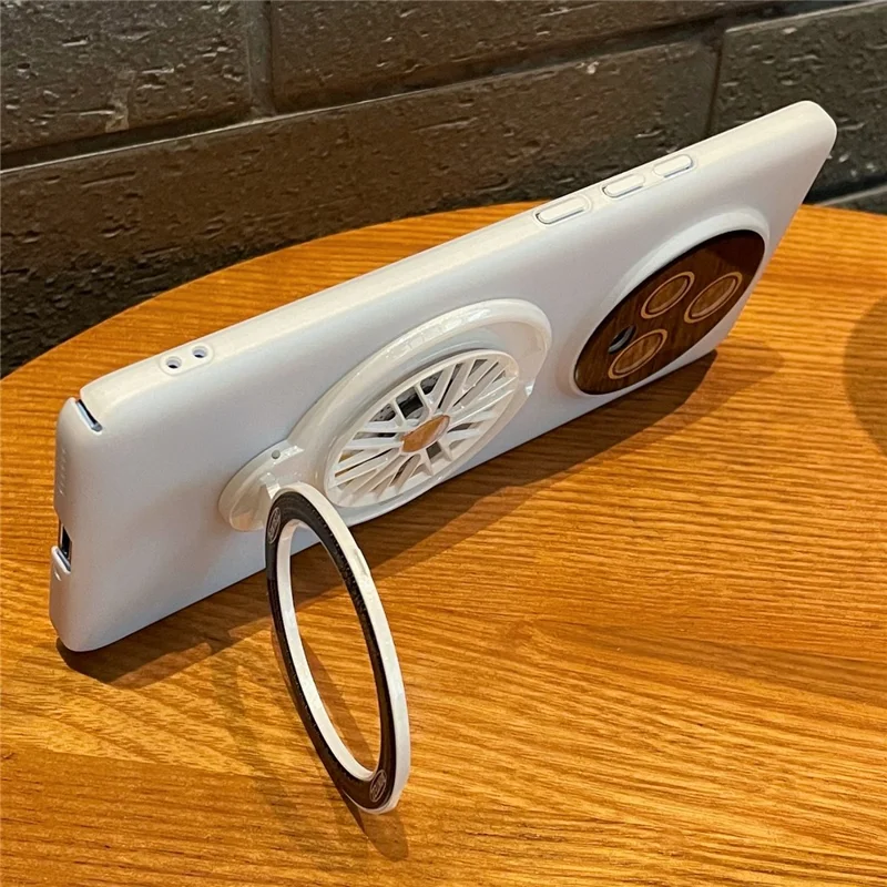 VOERO For Honor Magic5 PC Phone Case Kickstand Cover with Rotating Gyro - Cyan