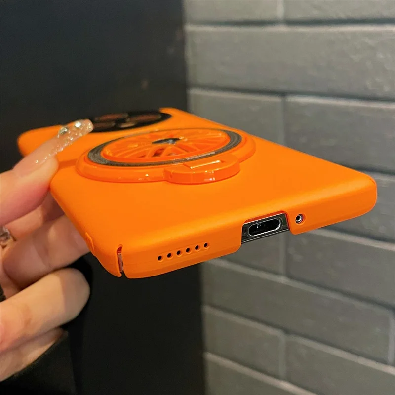 VOERO For Honor Magic5 PC Phone Case Kickstand Cover with Rotating Gyro - Cyan