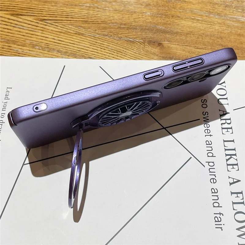 VOERO per Samsung Galaxy S24 Case Rotazione Gyro Supporto per telefono Cover Protezione Obiettivo - Viola