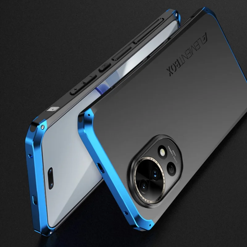 CAJA DE ELEMENTO Para Huawei nova 12 Pro 5G / nova 12 Ultra 5G Carcasa Bastidor Metálico Diseño de 3 Piezas Cubierta Delgada - Azul