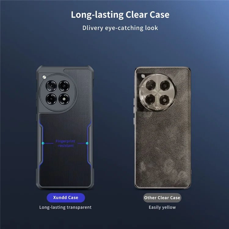 XUNDD Para OnePlus Ace 3 5G / 12R 5G Capa de Celular Design Claro HD Proteção Acrilica+TPU