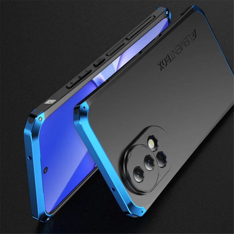 ELEMENT BOX For Huawei nova 12 5G Case Metal Frame PC+Silicone Phone Cover - Black / Blue