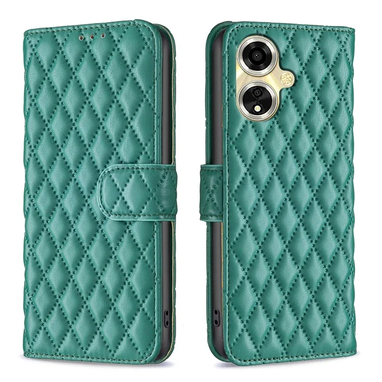 BINFEN COLOR BF Style-14 Чехол для Oppo A59 5G, кожаный чехол с держателем для карт - зеленый