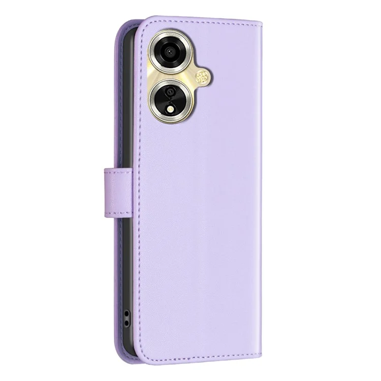 BINFEN COLOR BF17 для Oppo A59 5G Магнитный чехол для телефона из искусственной кожи с держателем для карт - фиолетовый