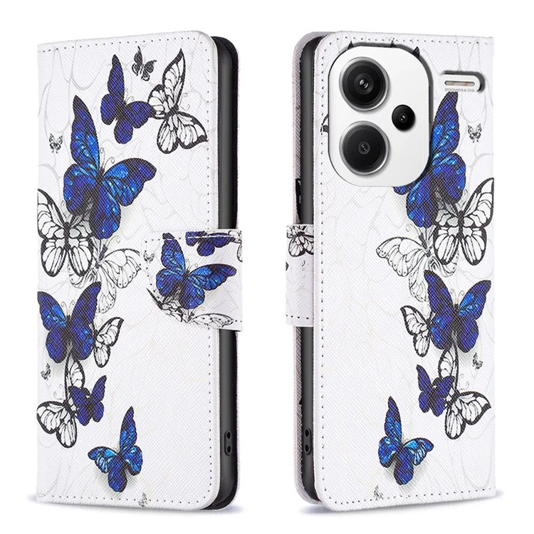 Para Xiaomi Redmi Note 13 Pro+ 5G Carcasa Cartera Cubierta de Cuero Impresión de Patrones - Mariposas