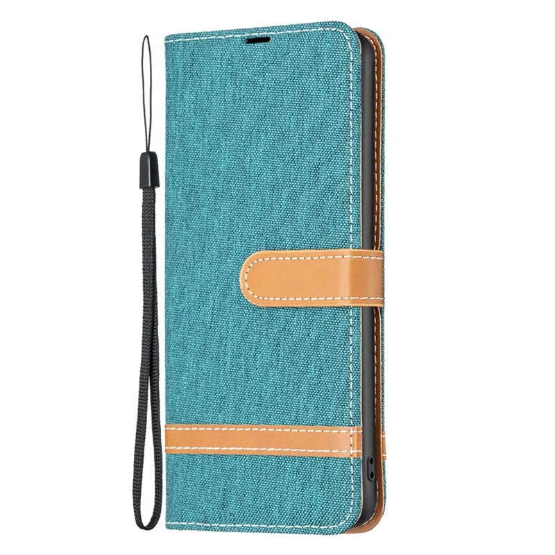 Per Xiaomi Redmi Note 13 Pro+ 5G Custodia Wallet Jeans Cloth Texture Phone Cover - Verde