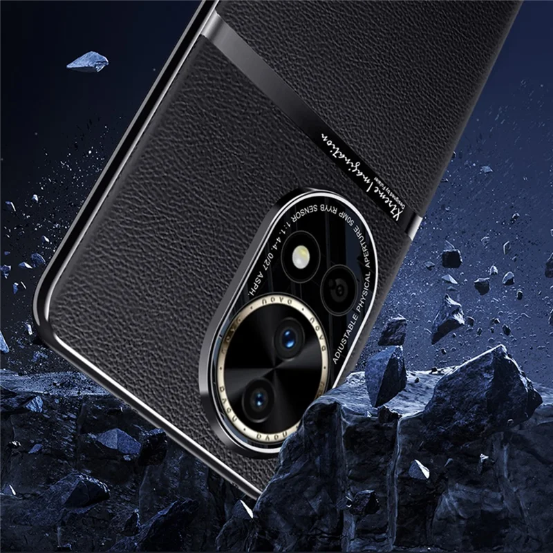 For Huawei nova 12 Pro 5G / nova 12 Ultra 5G Case PU Leather Coated Acrylic+PC Phone Cover - Black