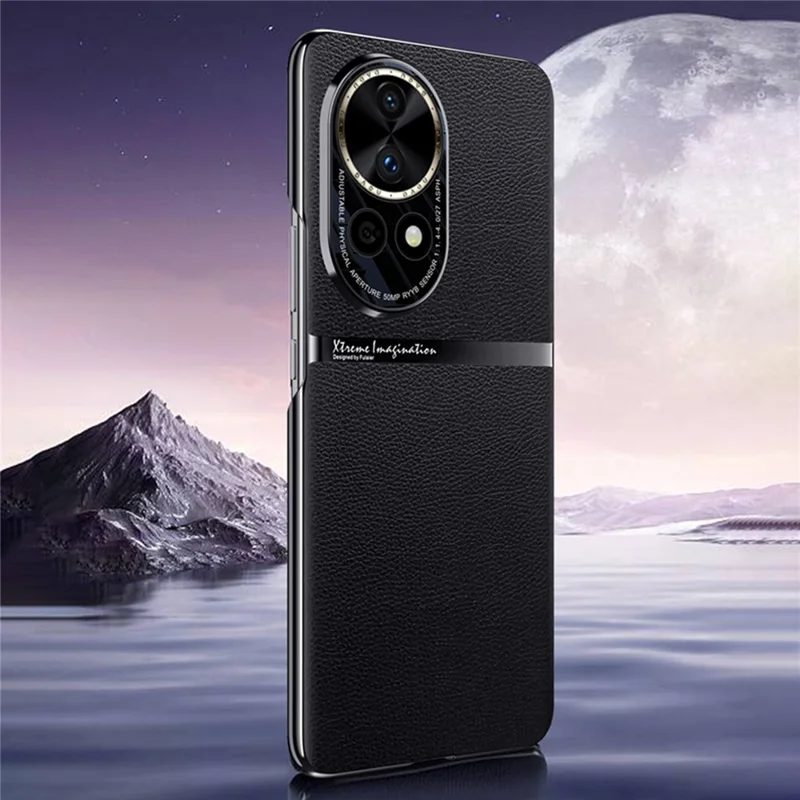 For Huawei nova 12 Pro 5G / nova 12 Ultra 5G Case PU Leather Coated Acrylic+PC Phone Cover - Black