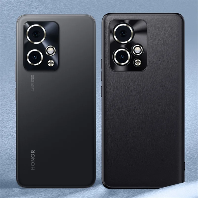 For Honor 90 GT 5G Phone Case Metal Lens Frame PU Leather Anti-Scratch Back Cover - Black