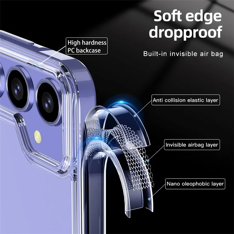 For Samsung Galaxy A55 5G Phone Case PC+TPU Drop Protection Cover Raised Bezel - Matte Black