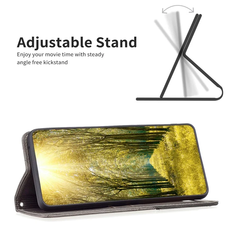 Para Xiaomi Redmi Note 13 Pro 5G / Poco X6 5G Capa de Couro PU com Suporte e Fechamento Magnético - Cinza