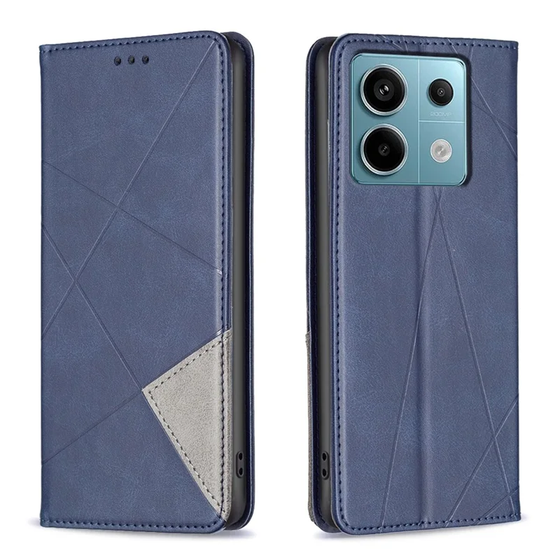 For Xiaomi Redmi Note 13 Pro 5G / Poco X6 5G PU Leather Case Stand Magnetic Closure Flip Phone Cover - Blue