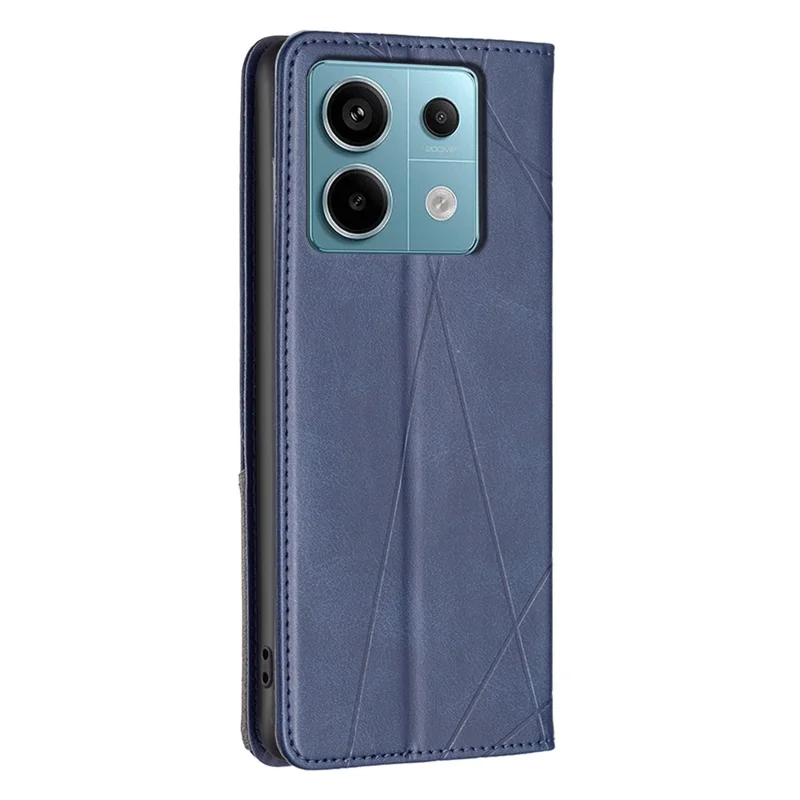 For Xiaomi Redmi Note 13 Pro 5G / Poco X6 5G PU Leather Case Stand Magnetic Closure Flip Phone Cover - Blue