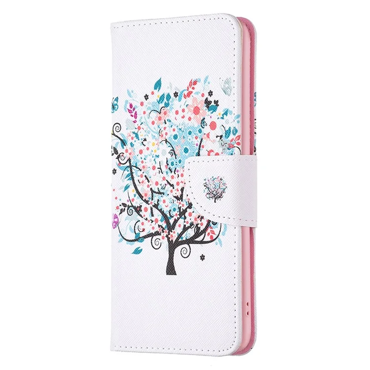 Para Xiaomi Redmi Note 13 Pro 5G / Poco X6 5G Wallet Case Pattern Folio Leather Cell Phone Cover - Flower Tree