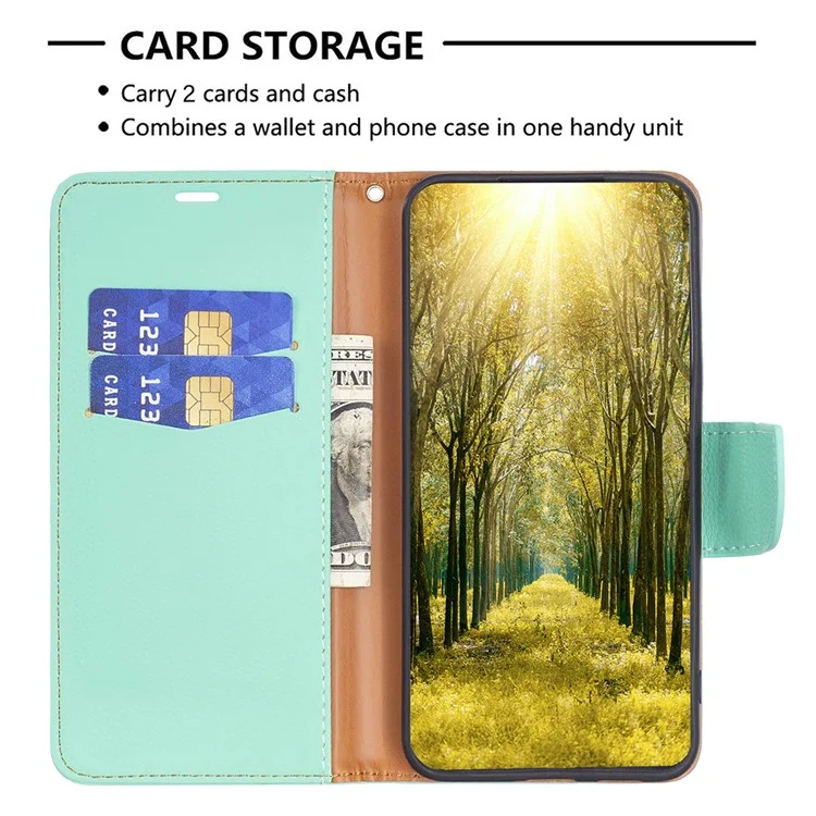 Para Xiaomi Redmi Note 13 Pro 5G / Poco X6 5G Funda de Teléfono Móvil Color Sólido de Cuero PU con Soporte de Vista - Verde