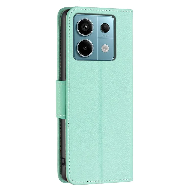 Para Xiaomi Redmi Note 13 Pro 5G / Poco X6 5G Funda de Teléfono Móvil Color Sólido de Cuero PU con Soporte de Vista - Verde