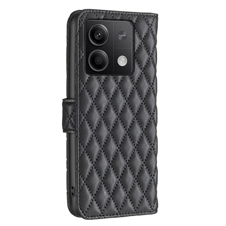 BINFEN COLOR BF Style-14 Para Xiaomi Redmi Note 13 5G Funda de Cuero con Tapa Plegable Cubierta de Teléfono - Negro